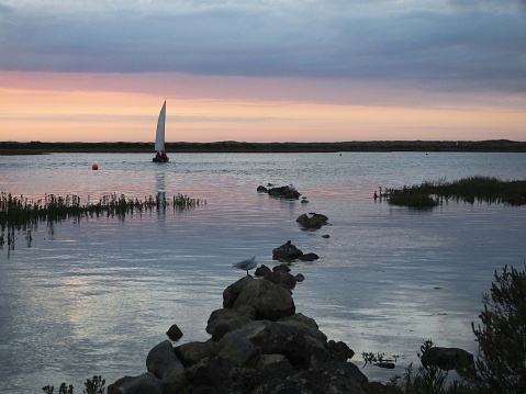 Coastal Scene at Burnham Staithes, Norfolk, UK