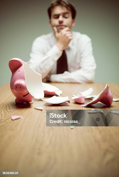 Broken Piggy Bank Stock Photo - Download Image Now - Empty, 30-39 Years, Adult