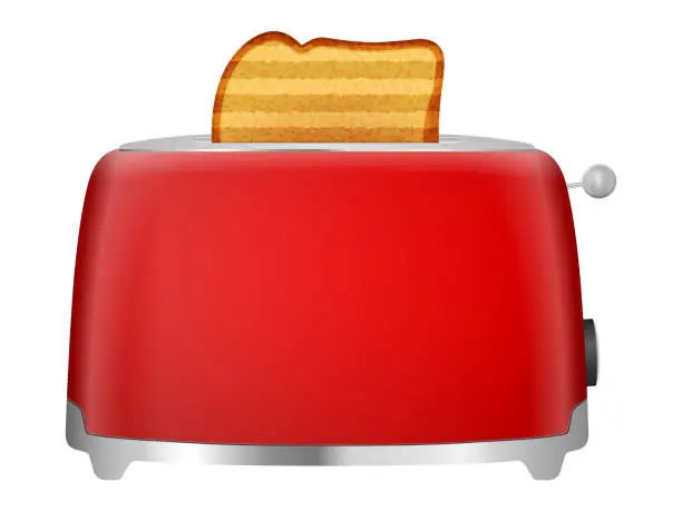 Vector illustration of Toaster with bread