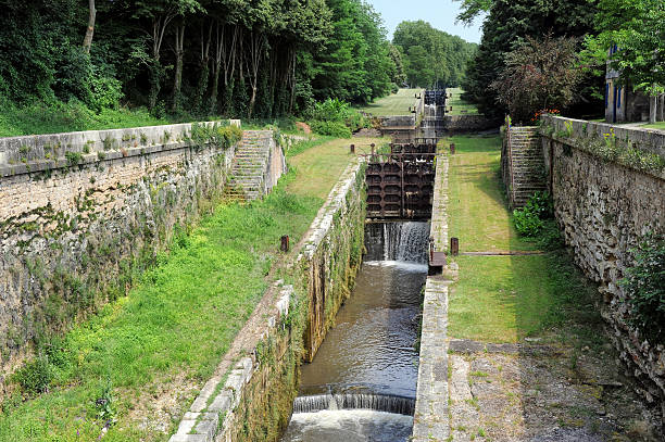 istock Double water lock in France 182839080