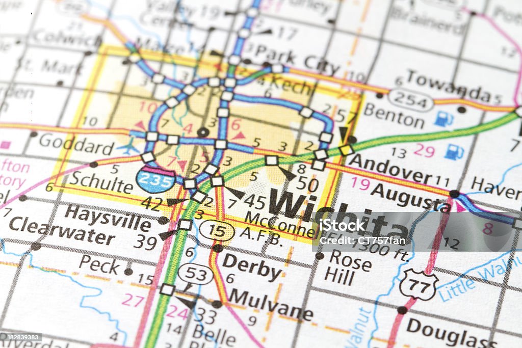 Wichita, Kansas - Zbiór zdjęć royalty-free (Mapa drogowa)