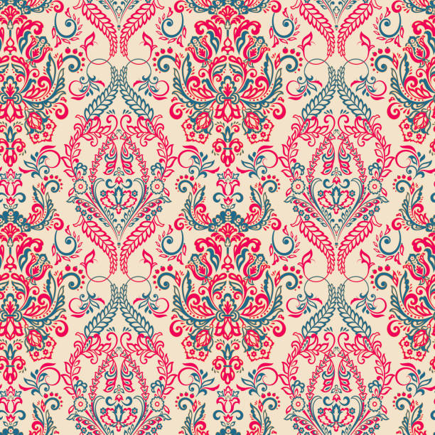 istock Vector Floral textured print. Damask Seamless vintage pattern. Can be used for wallpaper, fabric, invitation 1828398740