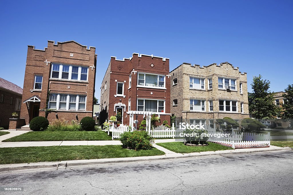 Residential Street in Portage Park, Chicago  Chicago - Illinois Stock Photo