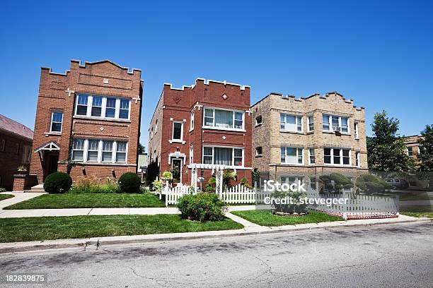 Residential Street In Portage Park Chicago Stock Photo - Download Image Now - Chicago - Illinois, House, Apartment