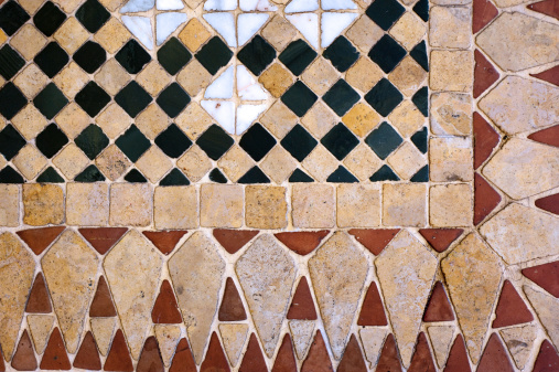 Zellige or Zellij tilework. Used on walls, fountains, floors, ceilings, tables, it is one of the main characteristics of the Moroccan Architecture.