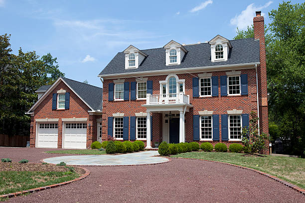Large Washington DC Home Large Traditional Washington DC Home colonial style stock pictures, royalty-free photos & images