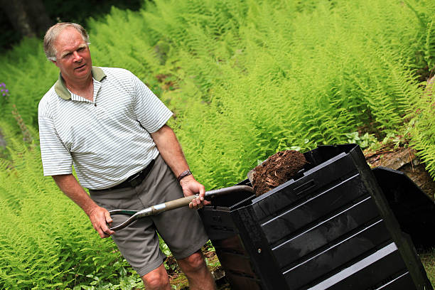 istock Senior Man Composting and Gardening at Home 182842144