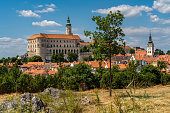 View of Mikulov, a popular tourist destination in South Moravia, Czech Republic