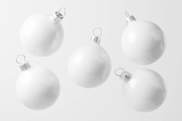 istock Christmas Ball White Blank Matte 3D Rendering Mockup 1828424592