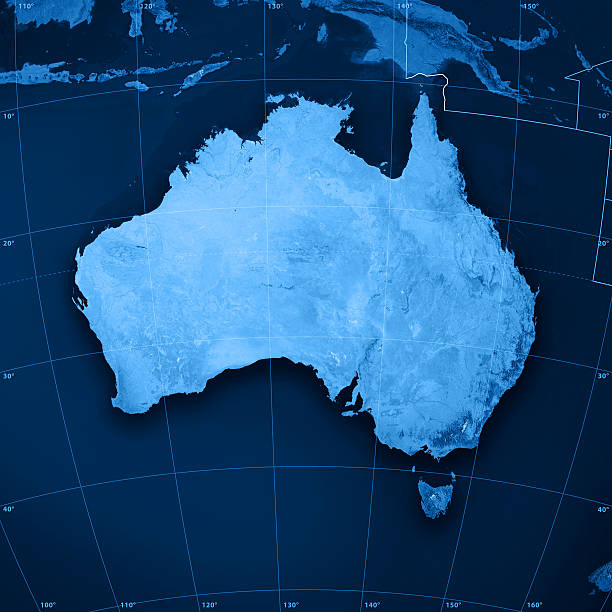Australia Topographic Map stock photo