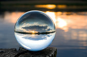 Glass ball at sunset