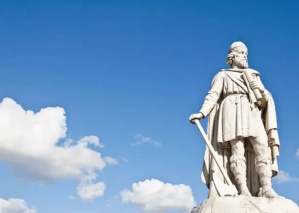 Statue of Alfred the Great erected in 1877 and is situated in Wantage, Oxfordshire.