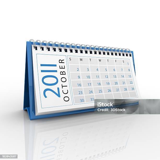 Calendario De Octubre De 2011 Foto de stock y más banco de imágenes de 2011 - 2011, Acontecimiento, Azul