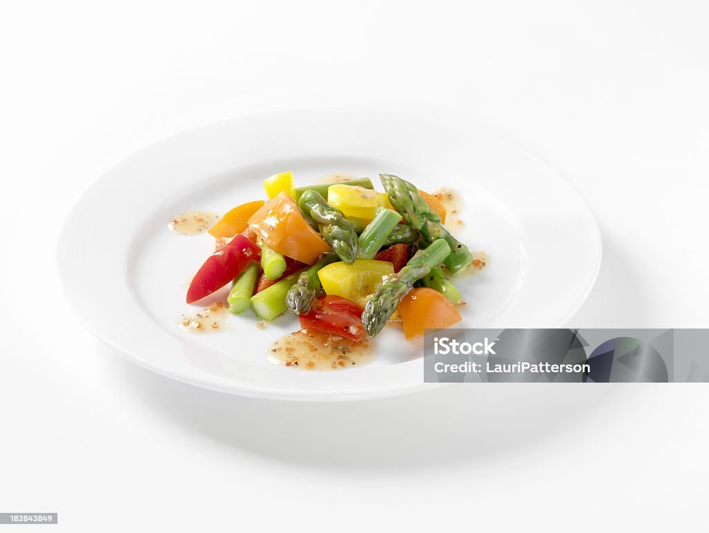 Asparagus and Pepper Salad with Italian Dressing Asparagus and Pepper Salad with Italian Dressing and a Natural Drop shadow -Photographed on Hasselblad H1-22mb Camera Asparagus Stock Photo