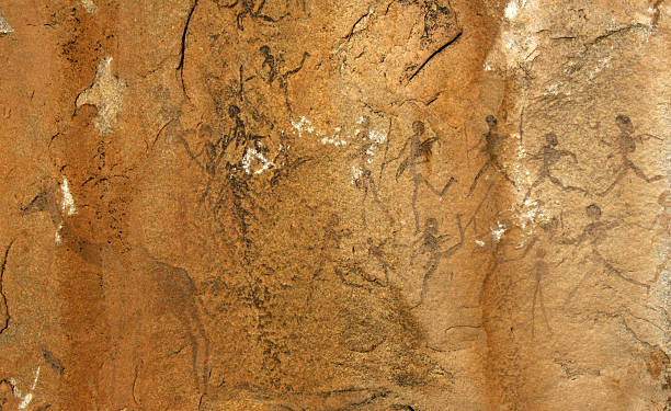 бушмены рок картина - africa rock bushmen painted image стоковые фото и изображения