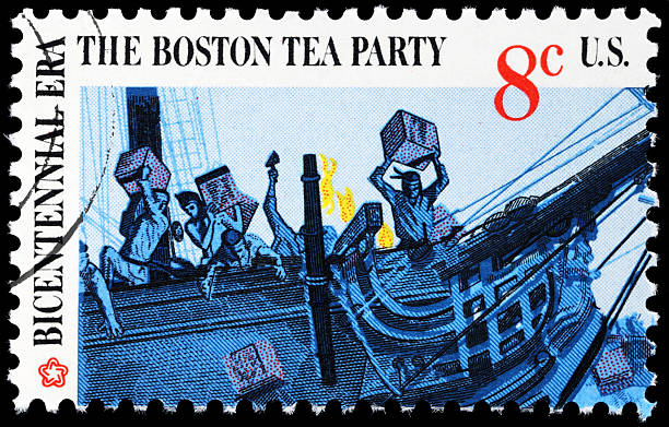 Cancelled postmarked stamp, Boston Tea Party