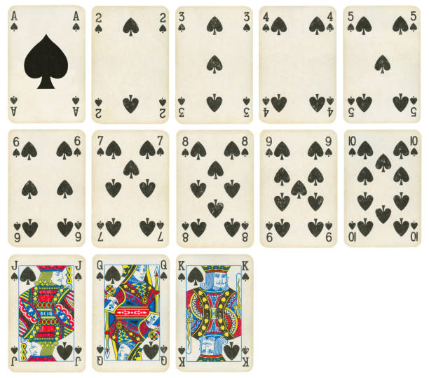 istock Spade Suit of old playing Cards (High Quality) 182845831