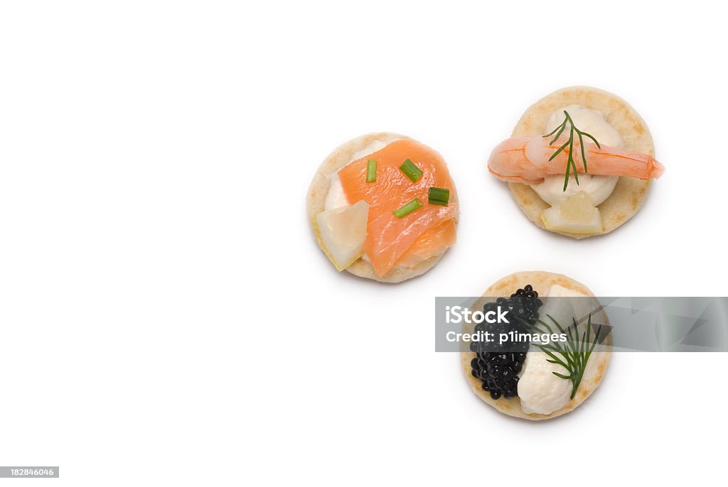 Drei Happen Size-Appetithäppchen - Lizenzfrei Kaviar Stock-Foto