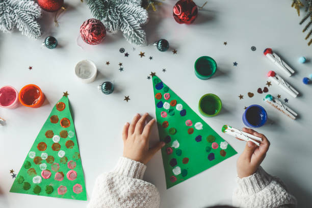 istock Idea for Christmas creativity with children 1828466378