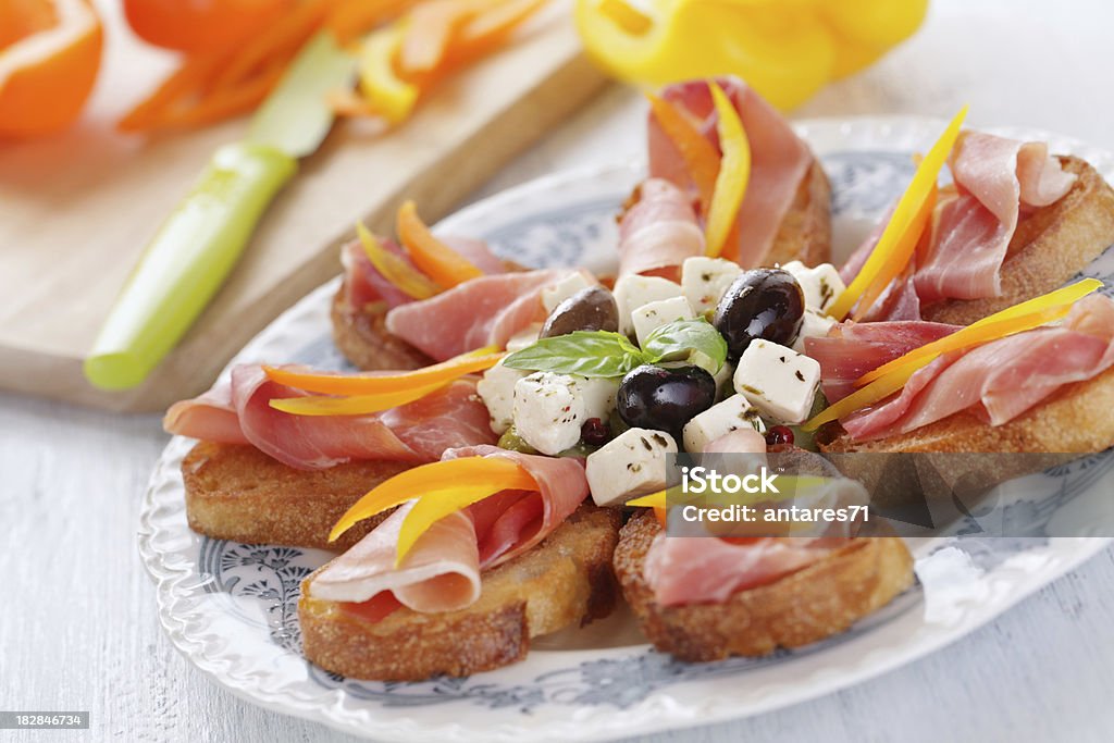 Appetithäppchen und sandwiches - Lizenzfrei Antipasto Stock-Foto
