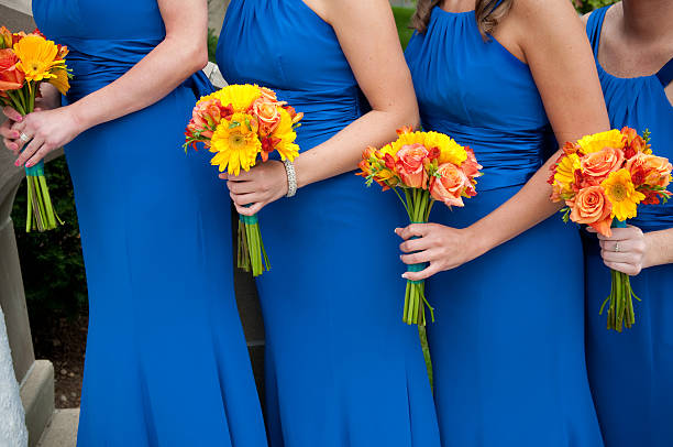 istock Bridal party with bouquets 182847416