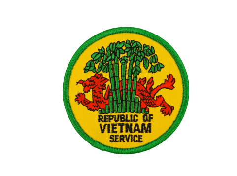 Generic patch that can be worn by those who served during the Vietnam War.Isolated on white with clipping path.