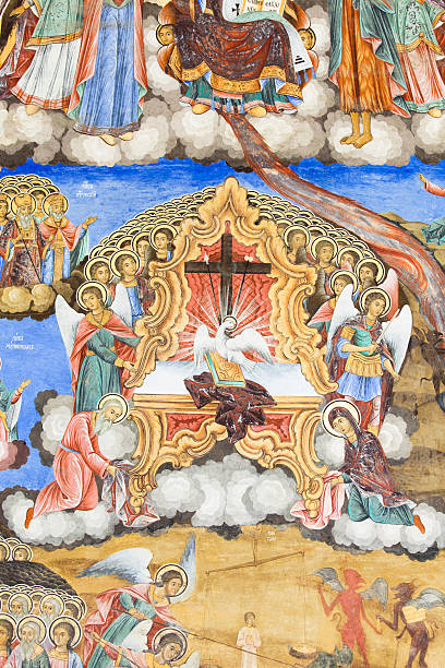 istock Ancient religious paintings from Rila Monastery in Bulgaria. 182847839