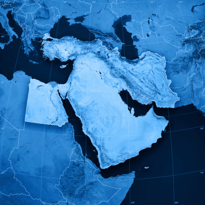 Topographic Mapa de Oriente Próximo photo