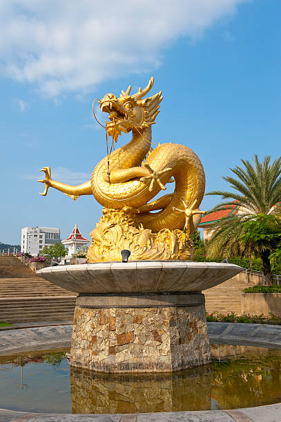 istock Statue of golden dragon 182848142