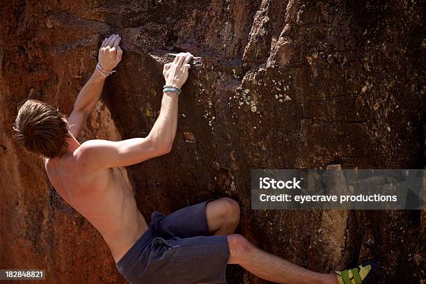 Colorado Rock Climbing Bouldering Stock Photo - Download Image Now - Active Lifestyle, Adult, Beauty