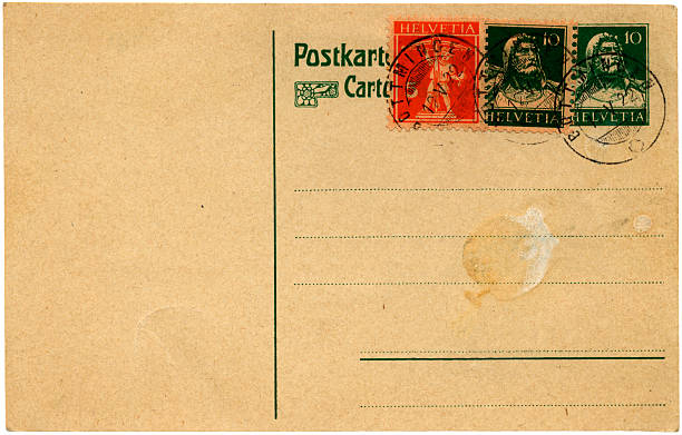 tarjeta postal de bottmingen, suiza, 1922 - 1920s style postcard old paper fotografías e imágenes de stock