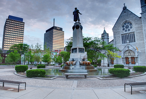Syracuse is a city in and the county seat of Onondaga County, New York. Columbus Monument at the center of Columbus Circle in downtown Syracuse.