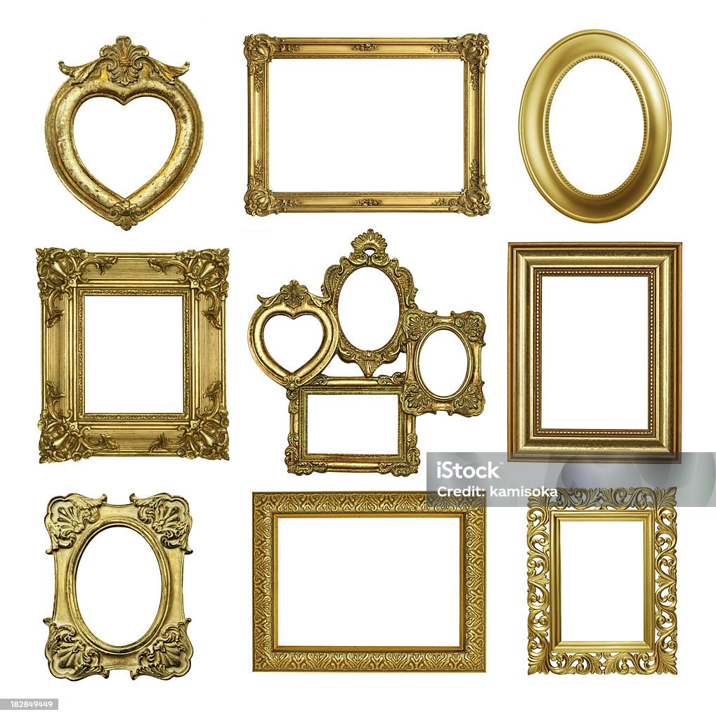 Conjunto de quadros de ouro antigo 2 - Royalty-free Dourado - Cores Foto de stock