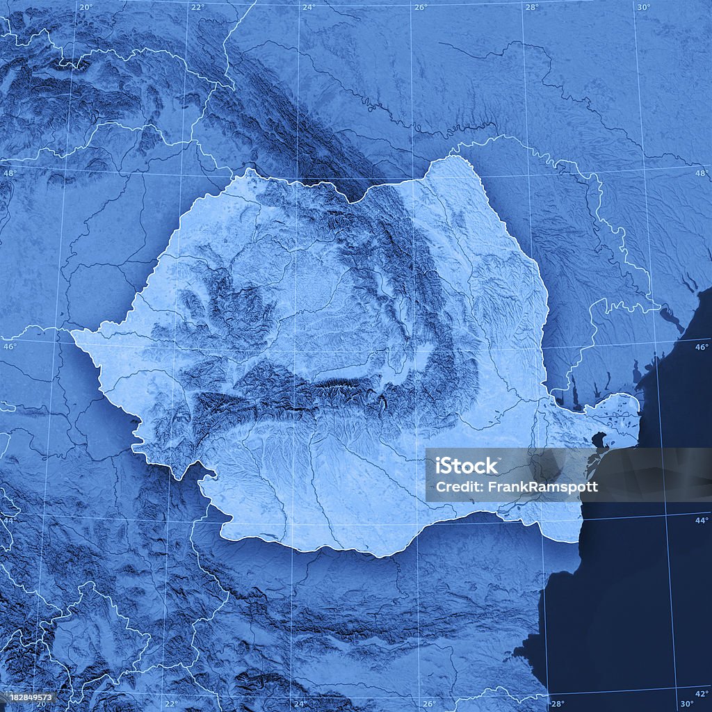 Roménia Topographic mapa - Royalty-free Mapa Foto de stock