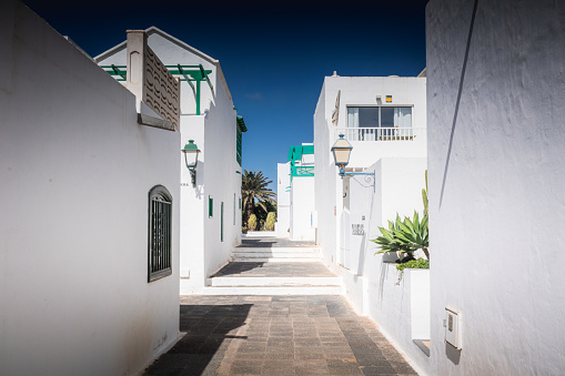 Traditional spanish architecture in Costa Teguise, Lanzarote, Canary Islands