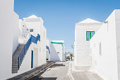 Spanish street of Costa Teguise, Lanzarote, Spain