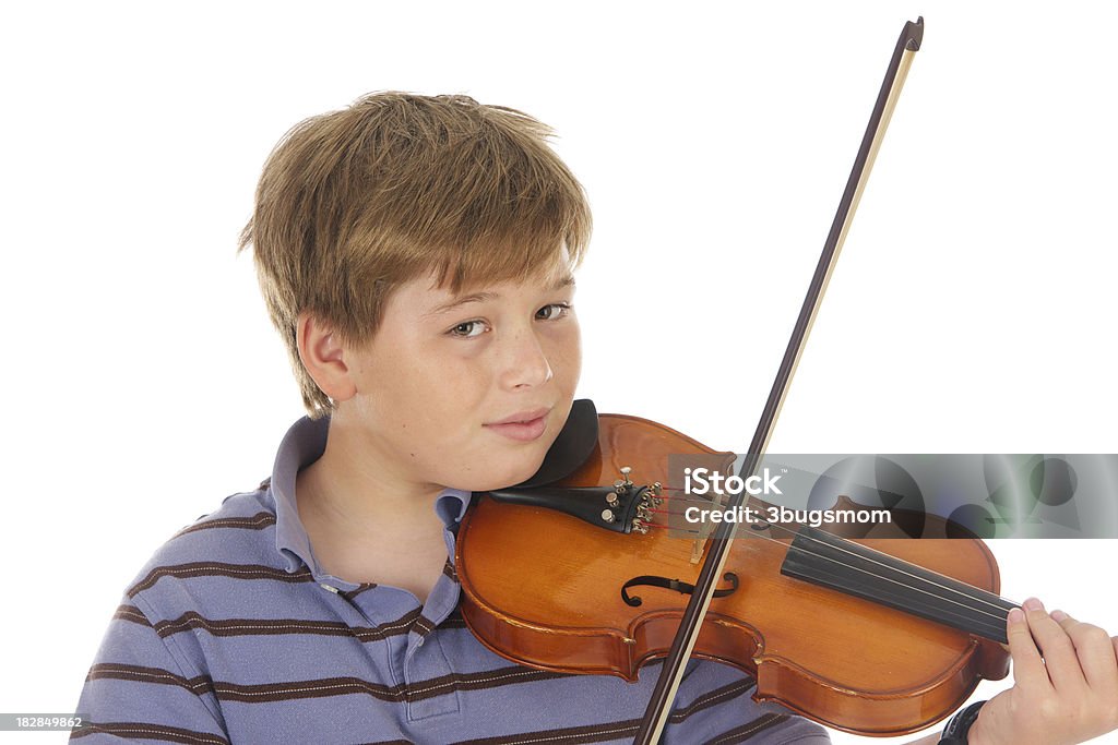 Onze anos de idade Menino jogar no Violino - Royalty-free 10-11 Anos Foto de stock
