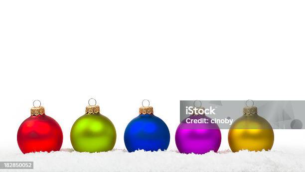 Colorful Bauble Stock Photo - Download Image Now - Christmas Ornament, Purple, Snow