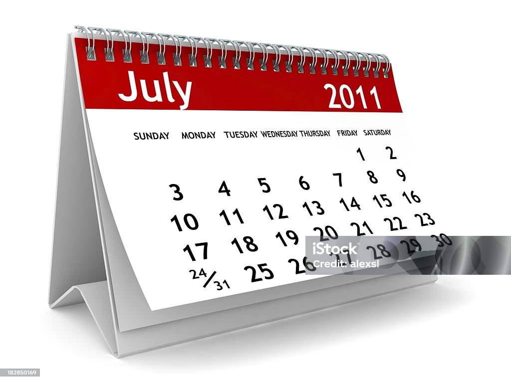 Calendário série de Julho de 2011 - Royalty-free 2011 Foto de stock