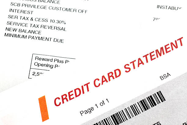 Credit card statement stock photo