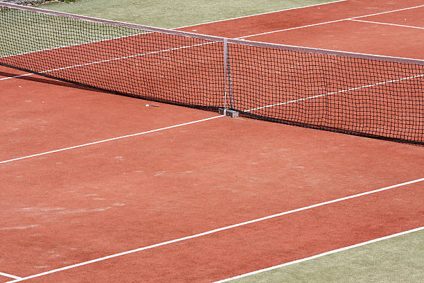 cancha de tenis - tennis baseline fun sports and fitness fotografías e imágenes de stock