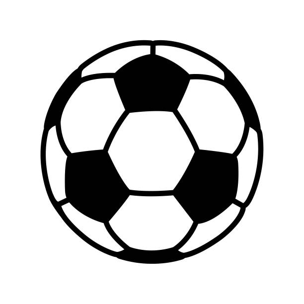 ilustrações, clipart, desenhos animados e ícones de ícone da bola de futebol vetorial no fundo branco - liga de futebol