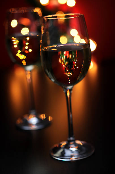 istock Wine With Christmas Tree Reflection In Glass 182851598