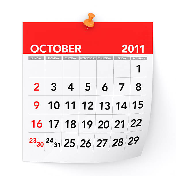 2011 年 10 月のカレンダー - october calendar 2011 month ストックフォトと画像