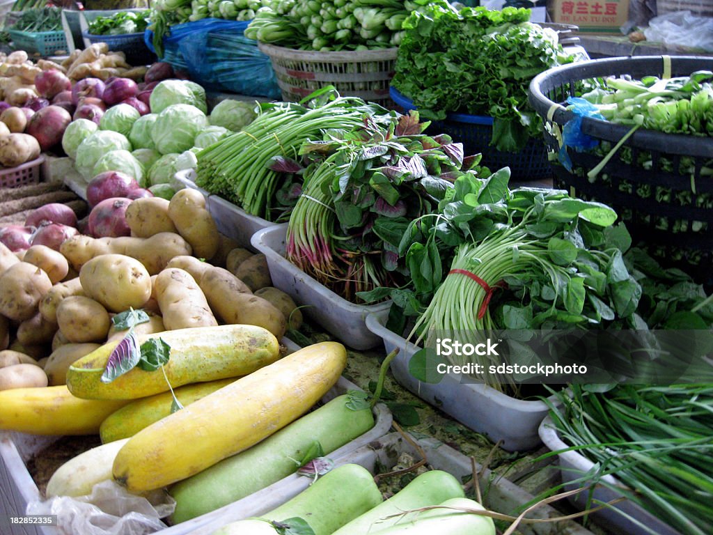 Produtos hortícolas no mercado de agricultores - Royalty-free Abóbora Foto de stock