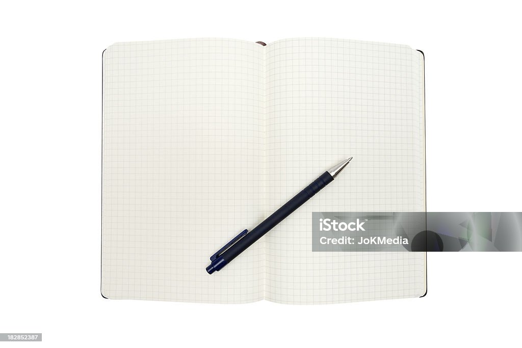 Öffnen Sie Notizbuch mit Stift (Clipping-Pfad enthalten - Lizenzfrei Accessoires Stock-Foto