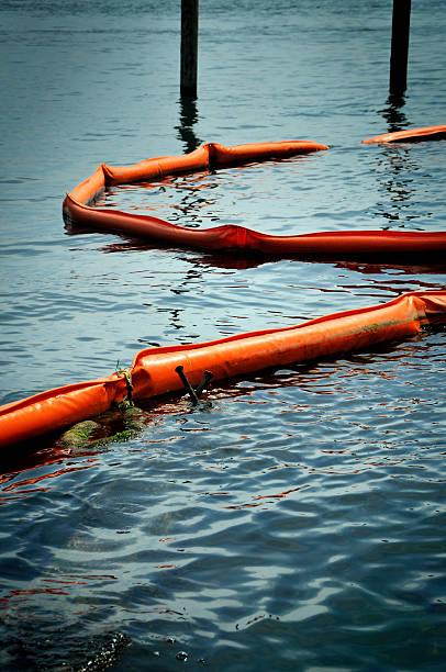 istock Oil Collection Boom Deployed in Coastal Waters 182853020