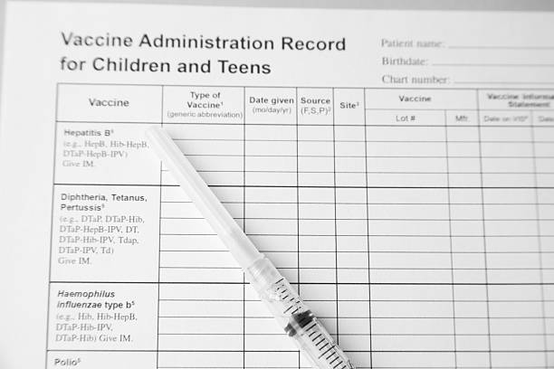 Social Issues Vaccination Forms stock photo