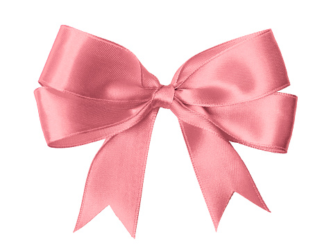 satin roseate Bow isolated on white