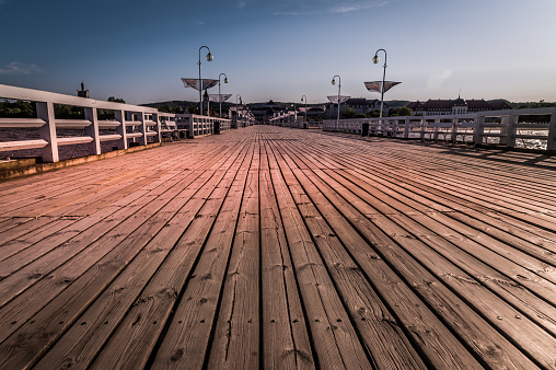 Sopot, Poland; June 12th 2023: Sopot pier with no people on a sunny day